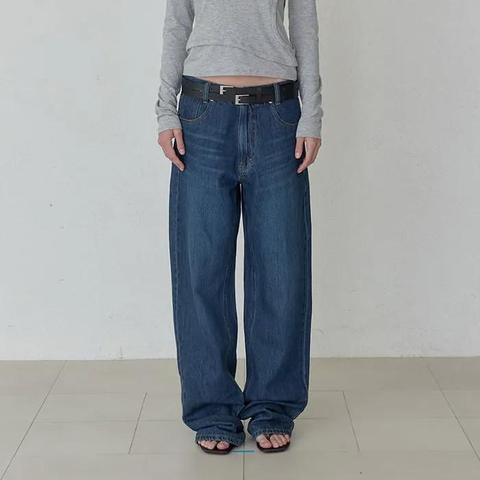 [1ST] [ESSENTIAL] RELAXED SEMI BAGGY JEANS - BLUE