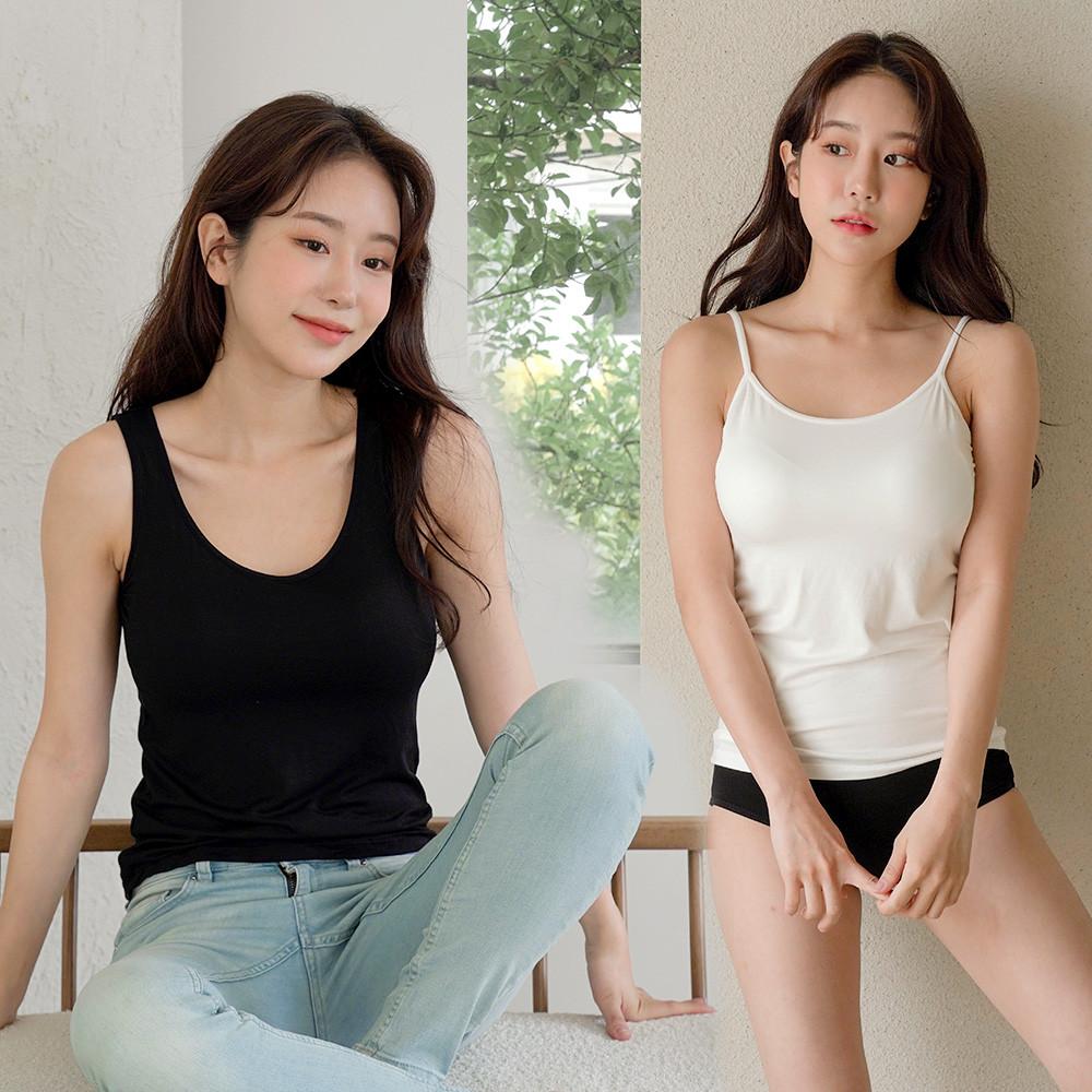 노와이어 모달 브라탑 나시 캡나시 브라런닝 나시티 캡내장 원피스 노브라웨어