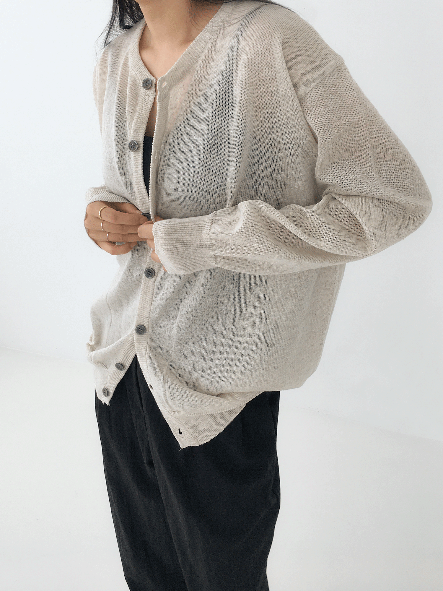 디너 린넨 가디건 - cd