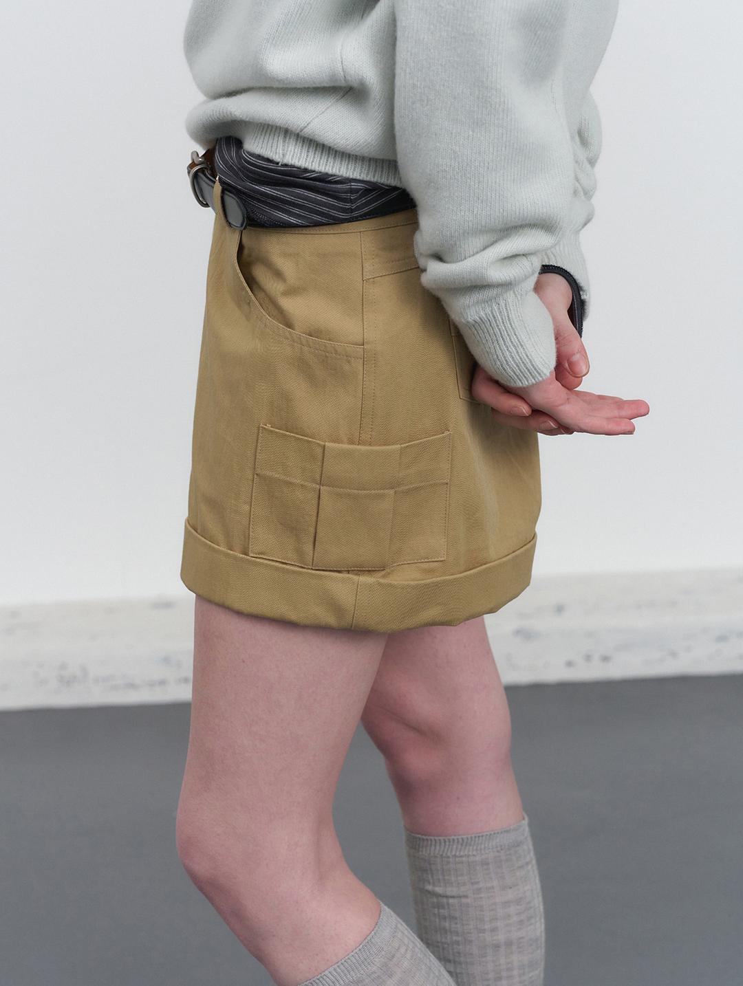 Ease cotton fold shorts - beige