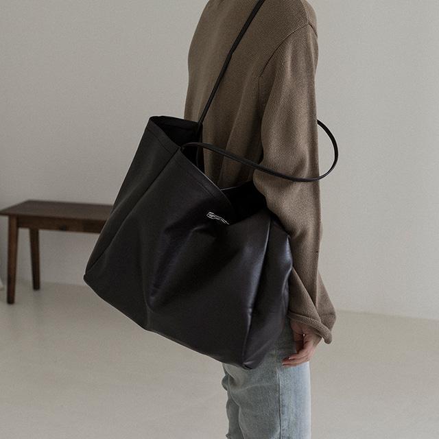 여성 모던 가죽 빅 쇼퍼백 숄더백 (2color)