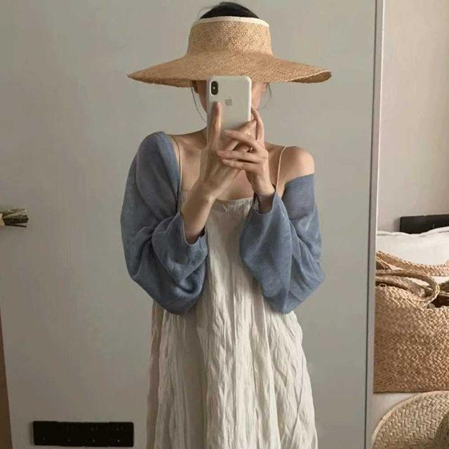 핀케CD 기본핏 무지 페미닌 데일리 볼레로 숏 니트 가디건