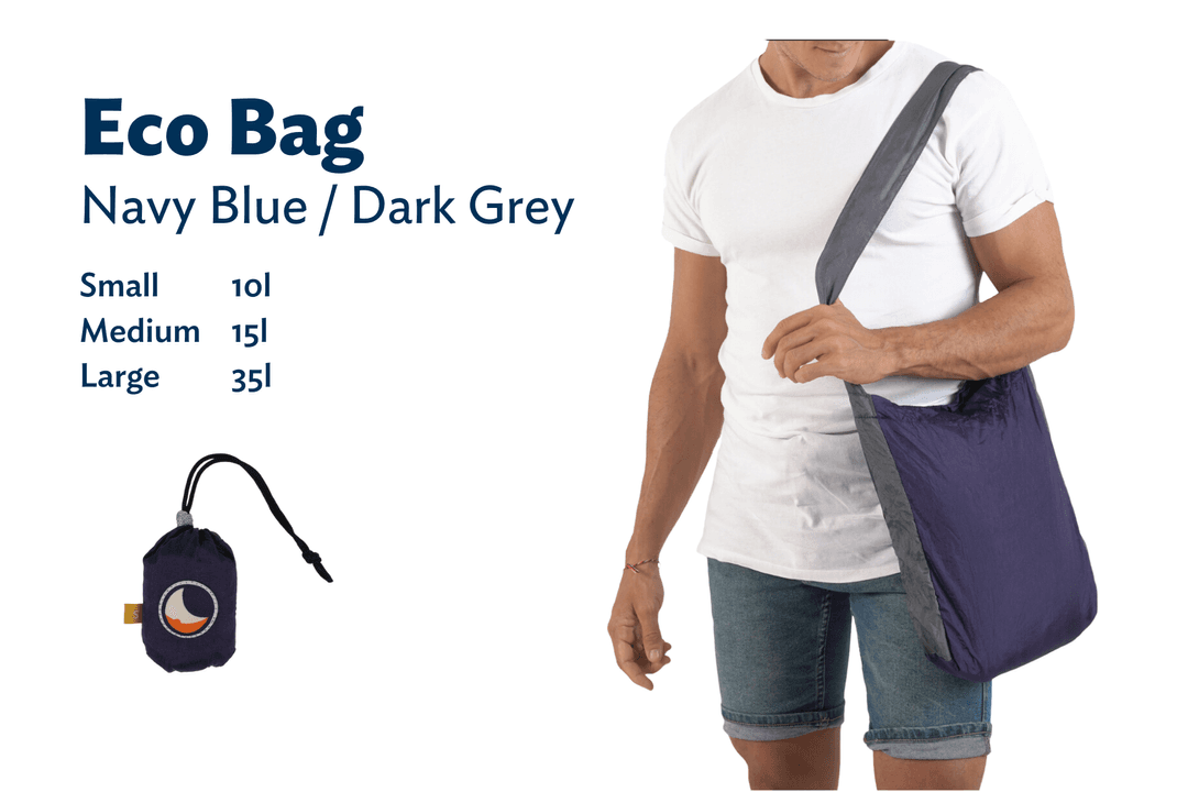 ECO BAG - SMALL - Navy Blue-Dark Grey