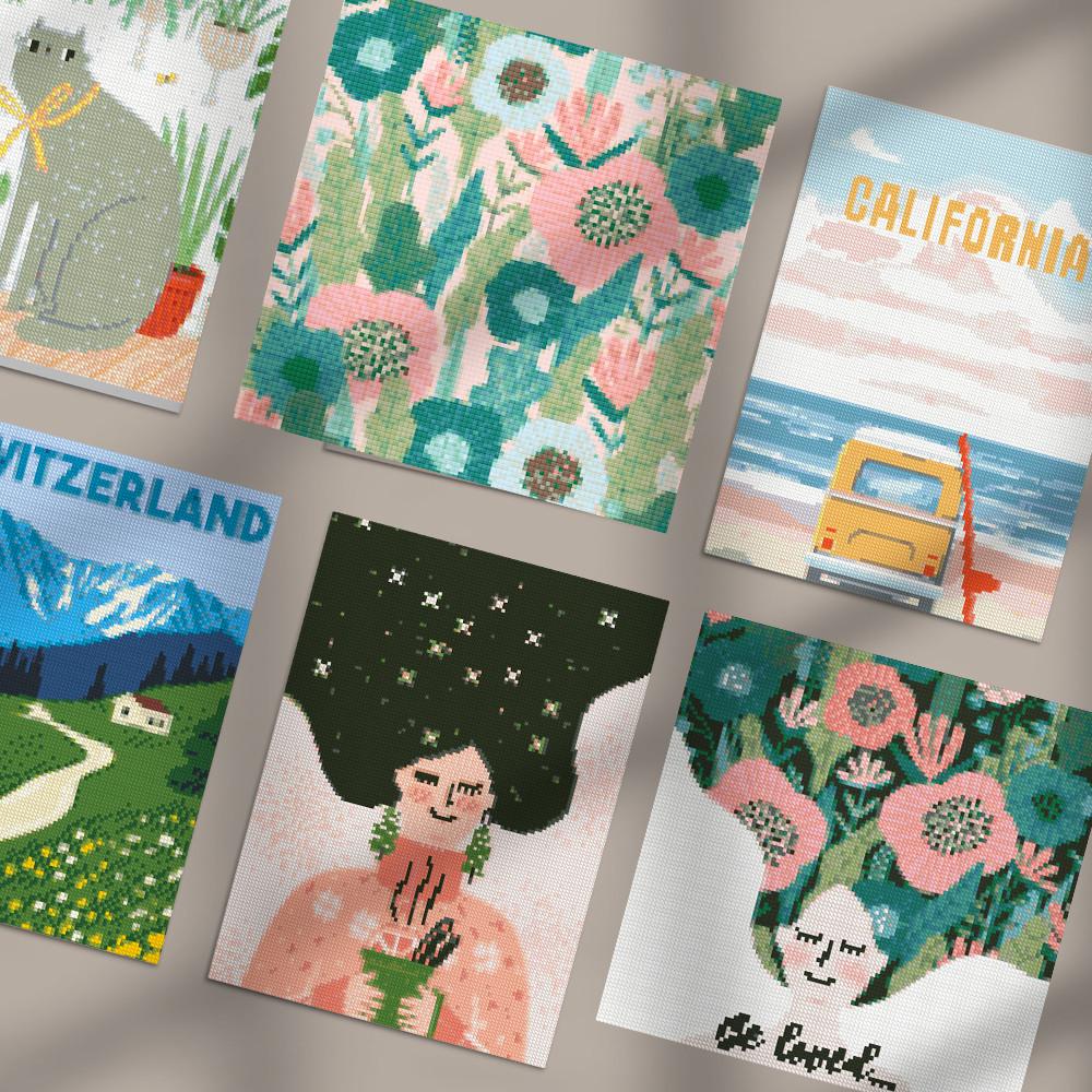 DIY 보석십자수 구슬 비즈 큐빅 액자형 캔버스형 패브릭 해바라기 대형 명화 취미생활