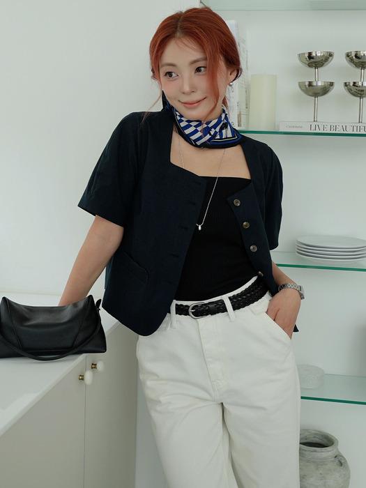 [단독]Volume half sleeve jacket - Navy