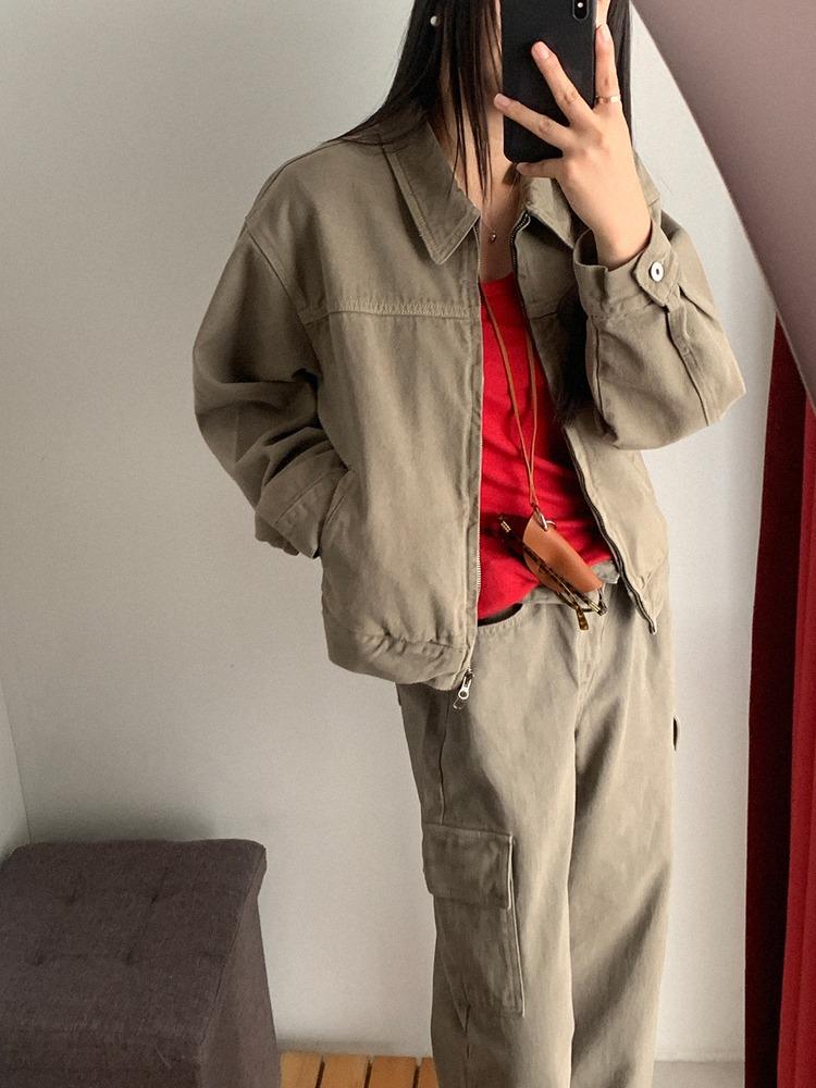 145 피그먼트 숏 집업 자켓