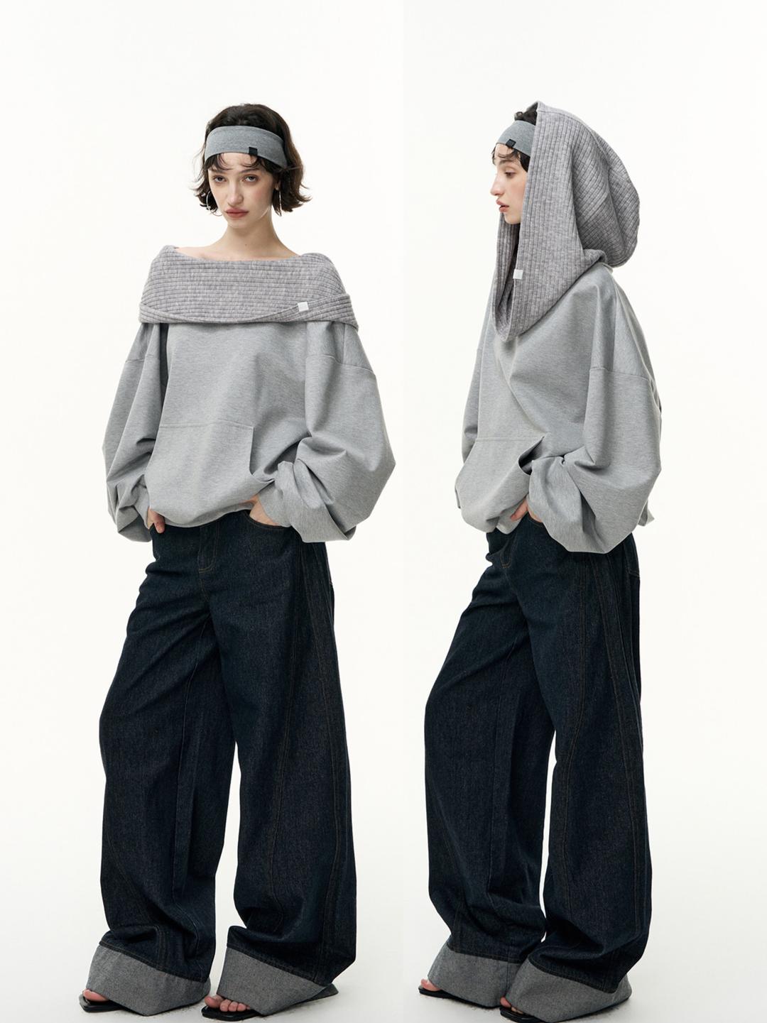SALTHe Off-Shoulder Two-Way Sweat Hoodie