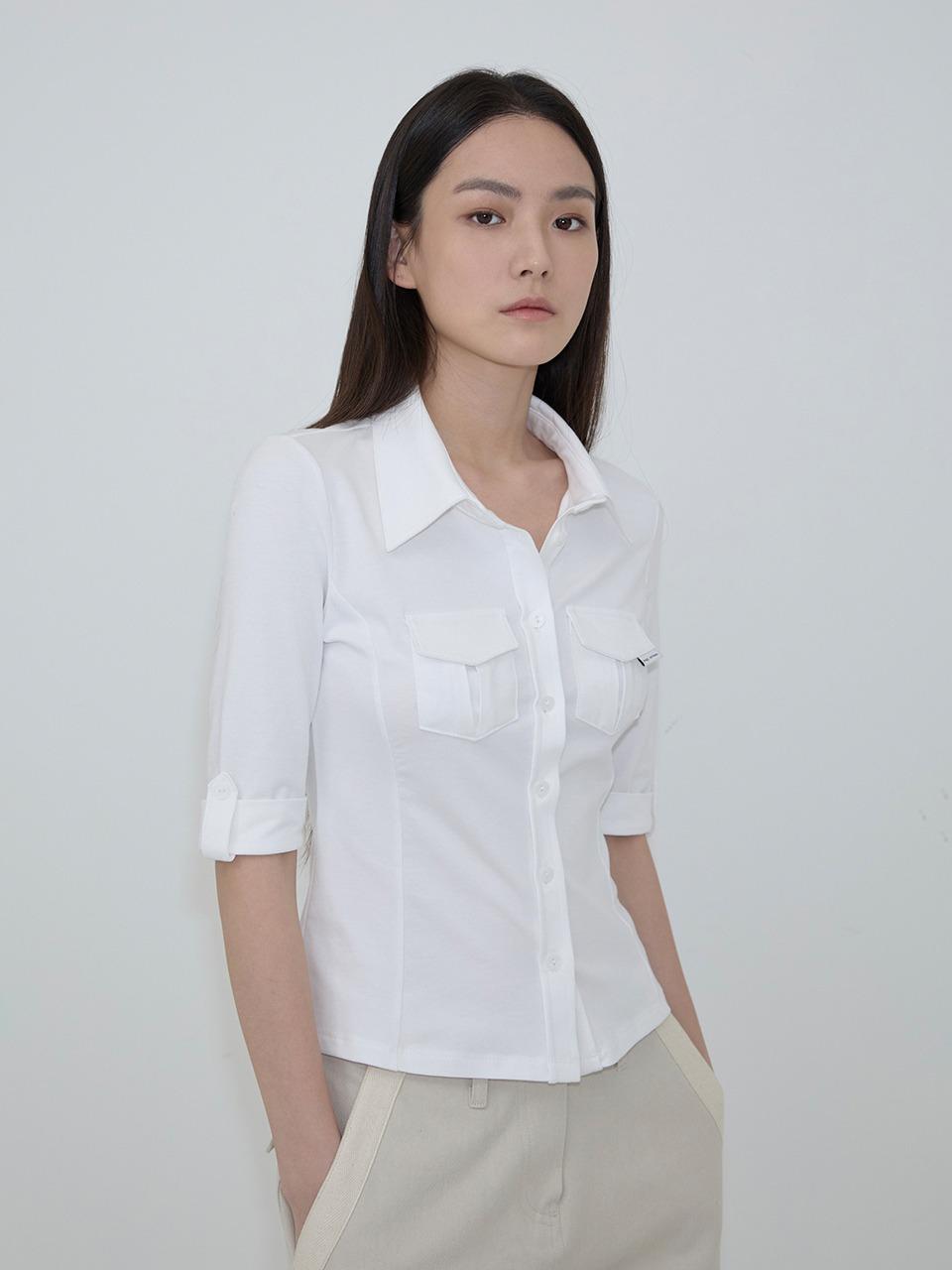 Sleek Pocket Shirt (ver.3) (white)