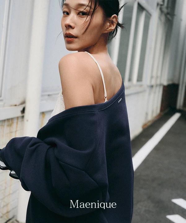 [🌿봄신상/MNQ] 브루나 오버핏 코튼 딥브이넥 맨투맨