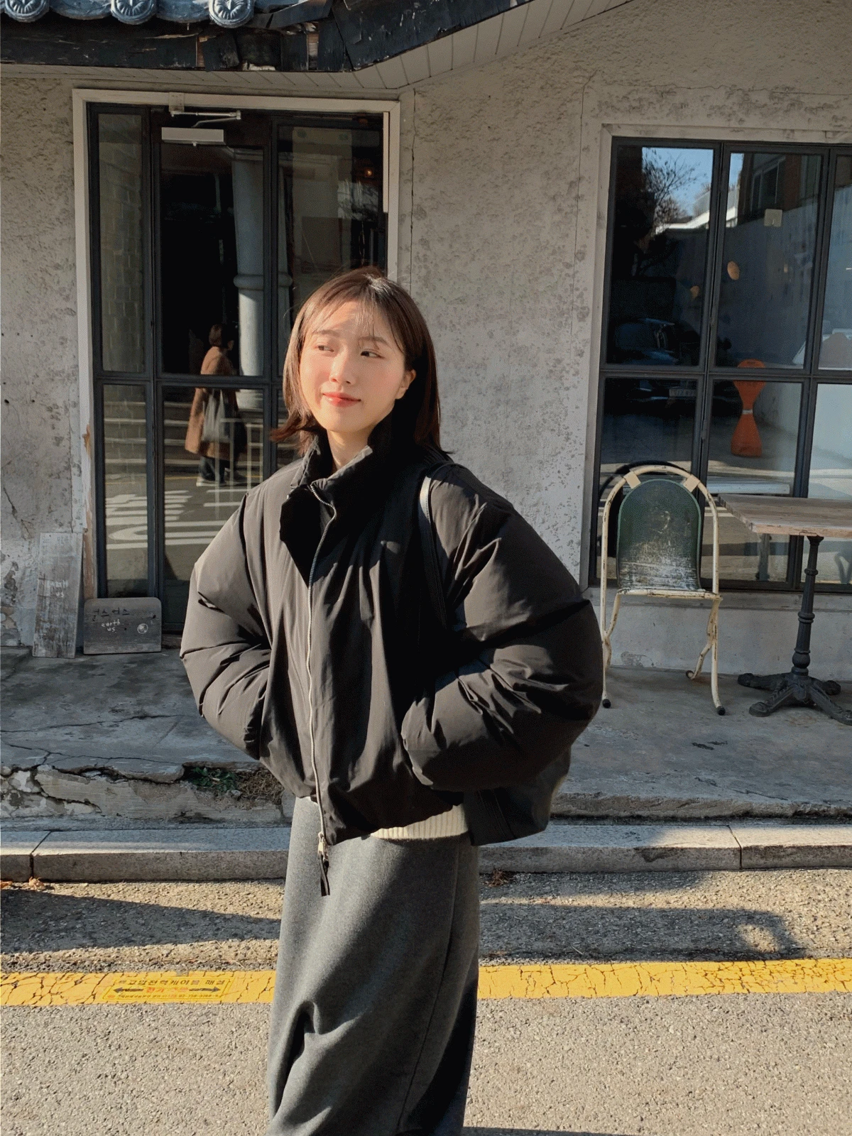 위크 덕다운 숏 패딩