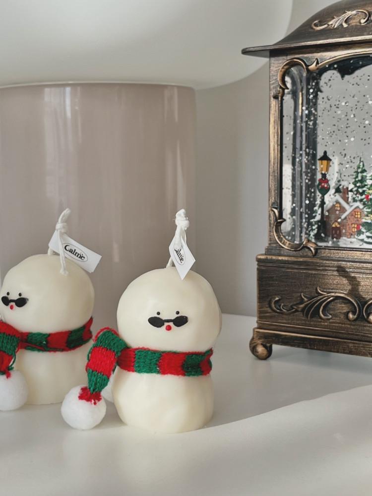 [너뭐돼눈사람+코스터+라이터세트] 너뭐돼눈사람캔들 티코스터 캔들라이터 겨울 연말선물 크리스마스선물 집들이