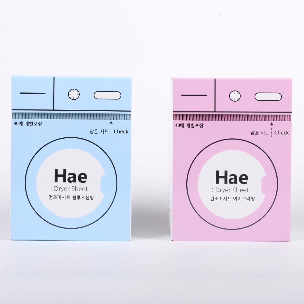 부드럽게 건조해(Hae) 해 hae 건조기시트 드라이 빨래방 뽑아쓰는 종이형 섬유유연제