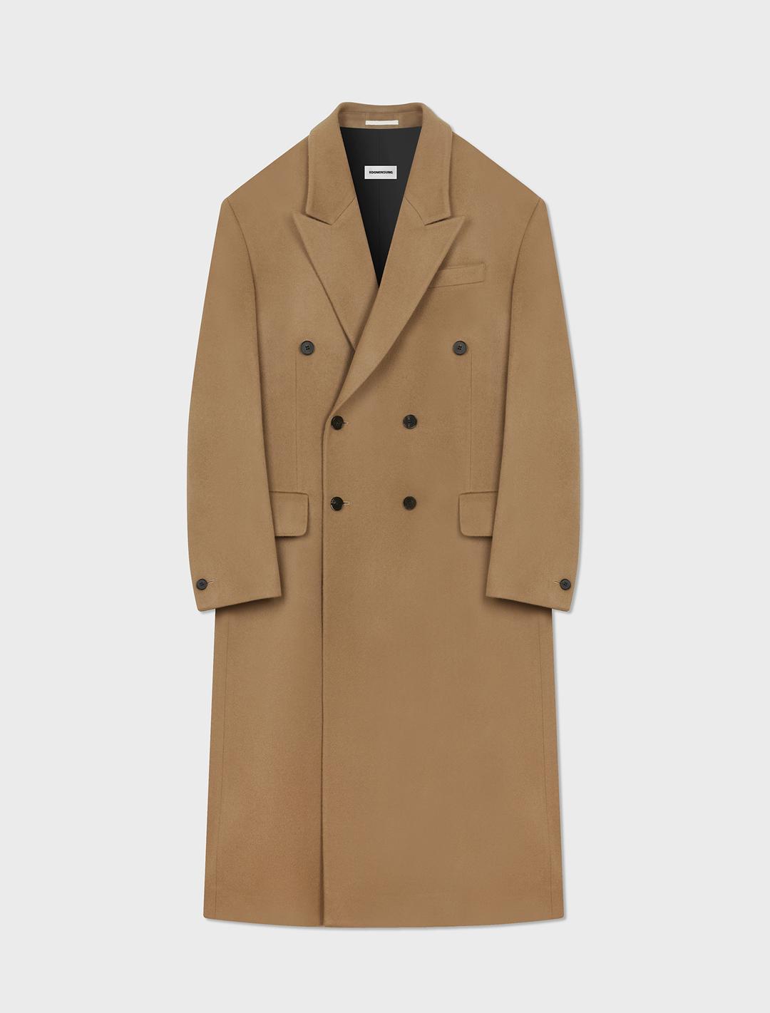 DOUBLE-BREASTED COAT IN WOOL CASHMERE