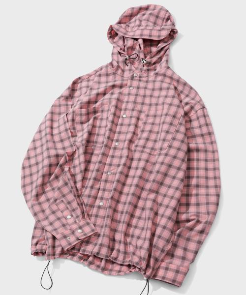 스냅 체크 후드 셔츠 자켓 [PINK]_SEJK011PINK
