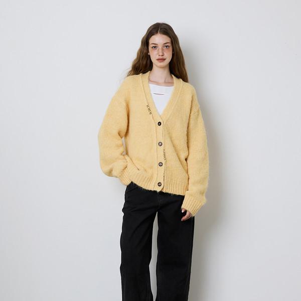 MINI STITCH KNIT CARDIGAN - YELLOW