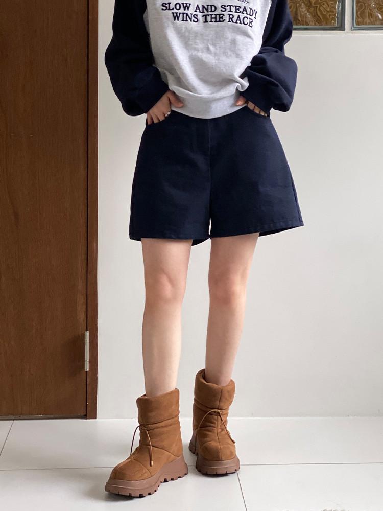 베카 논페이드 데님 밴딩 쇼츠