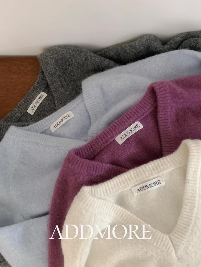 에드모어 [장희령PICK][☃️브이넥니트/오버핏니트][에드모어] mnt773 시어 울 브이넥 니트