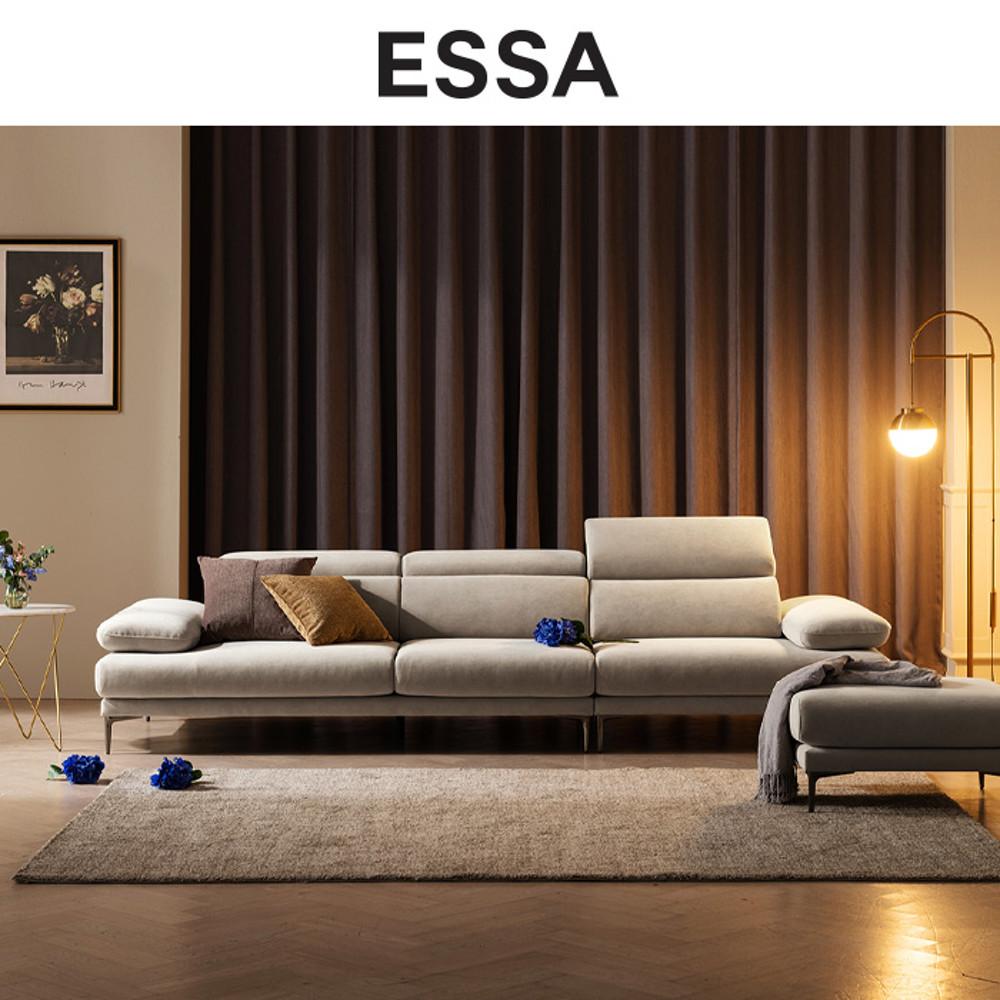 [에싸] 시에르 4인 헤드기능 카시미라 패브릭 소파+스툴
