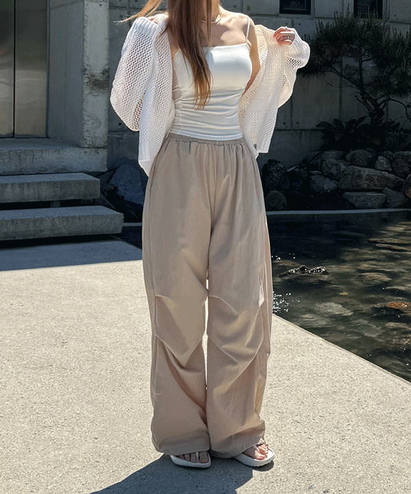 [1+1+1]파라슈트 투웨이 스트링 와이드팬츠