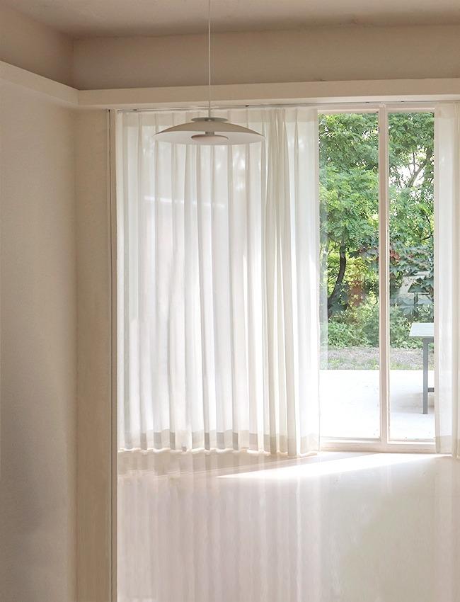 오브제 고밀도 화이트 쉬폰커튼