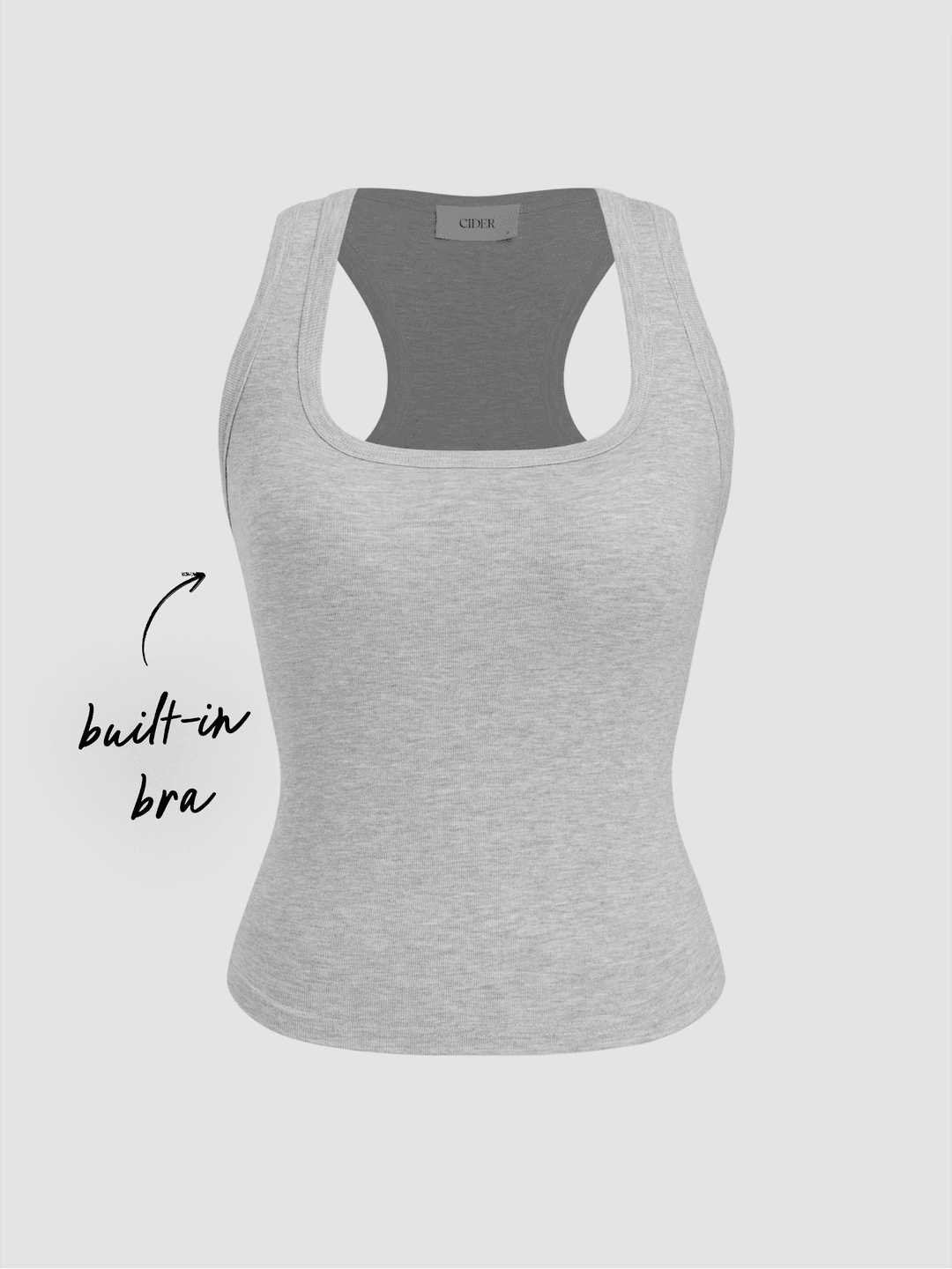 Built-in Bra Square Neck Tank Top