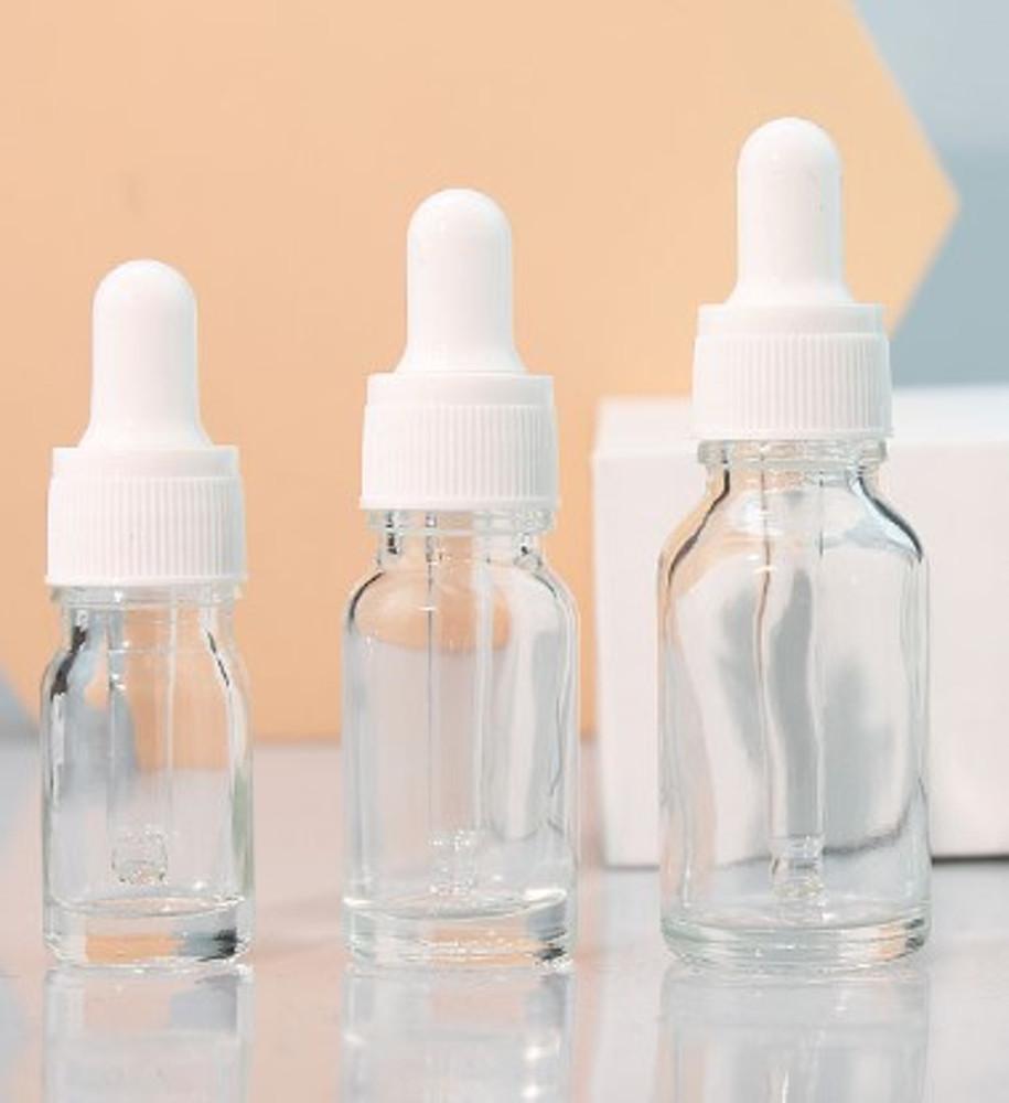 화장품 용기 투명 스포이드 공병 흰색캡 흰색고무 오일병 5ml