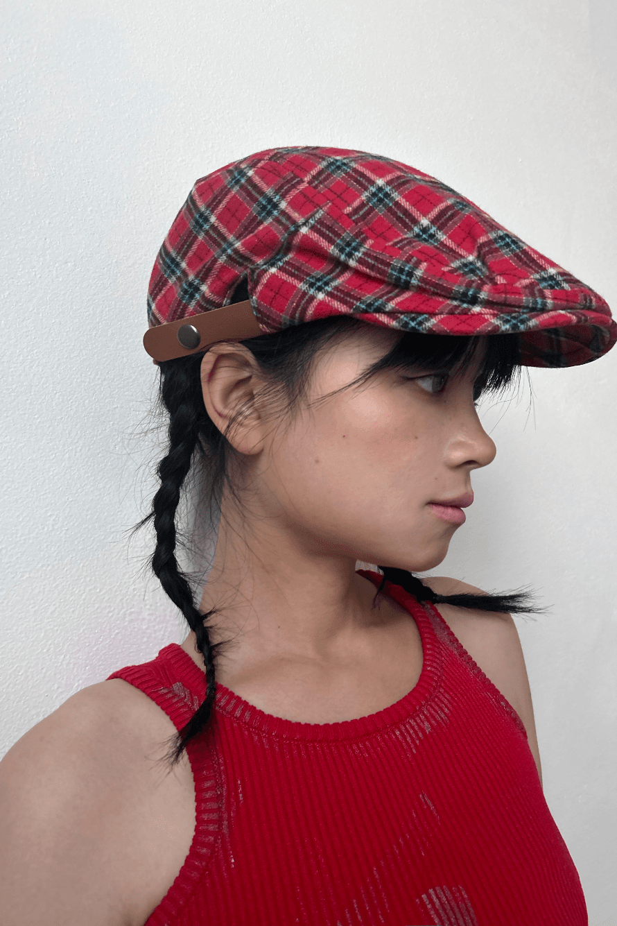 checker hunting cap (2 color, unisex)