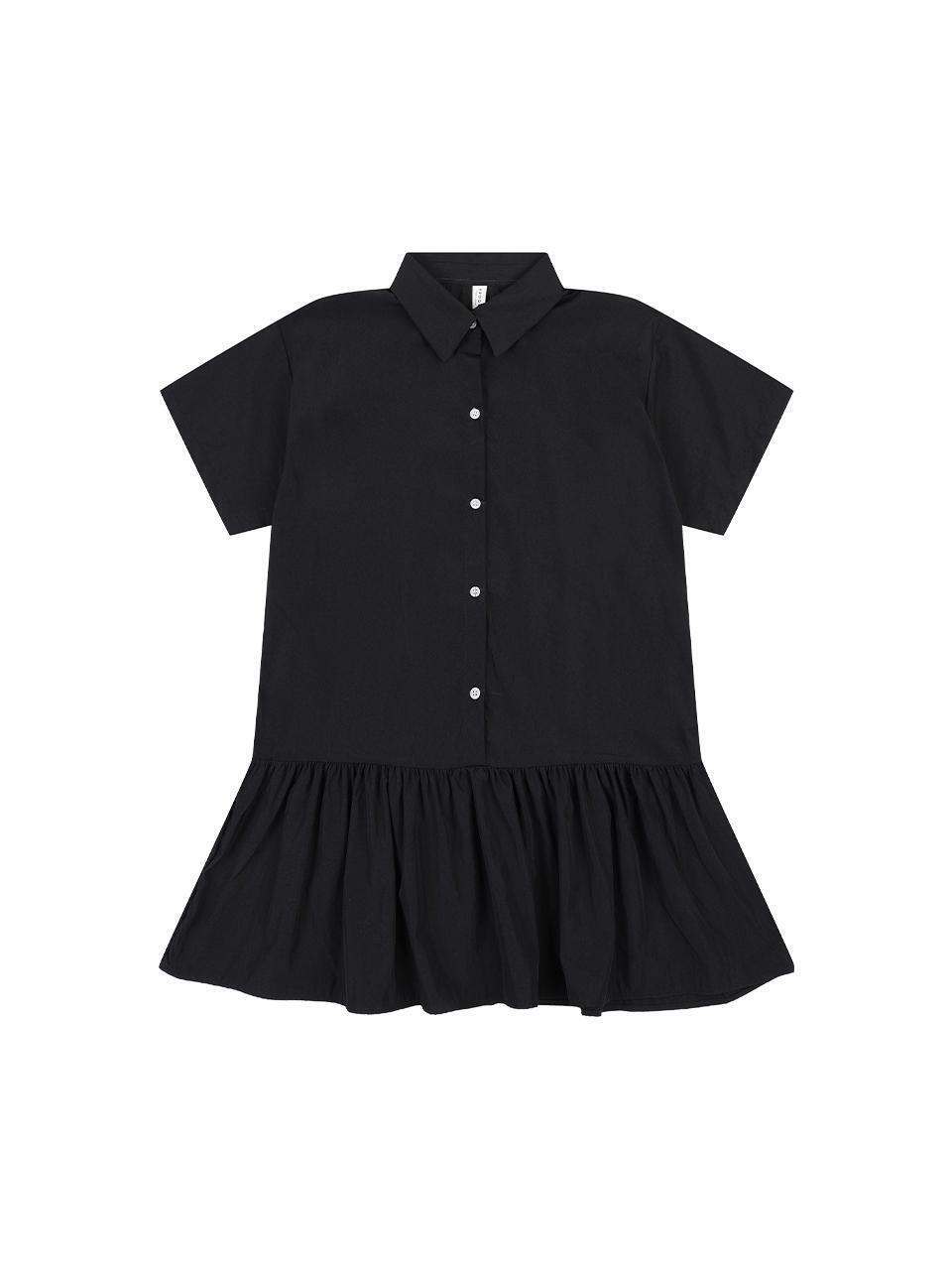 프릴 셔츠 원피스 [2 COLOR] | (주)원더플레이스