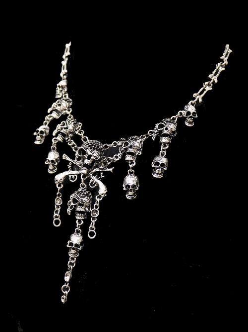 쿠오 sKull layered necklace