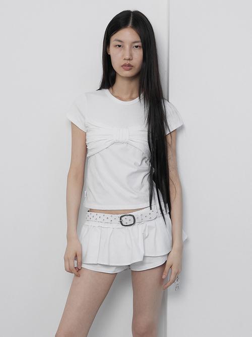 RIBBON KNOT FRONT TOP / WHITE
