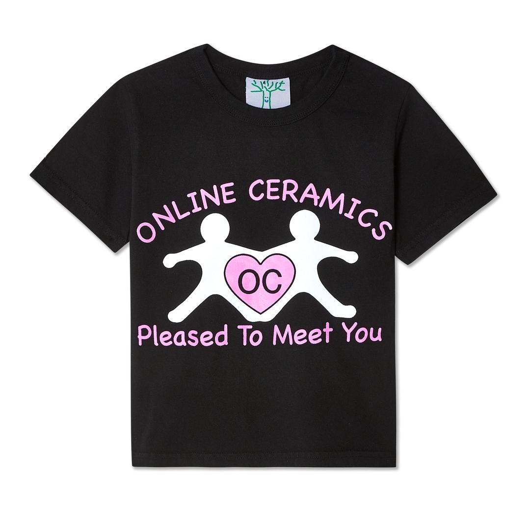 Online Ceramics - Baby Tee 'Please to Meet You' T-Shirt - (Black)