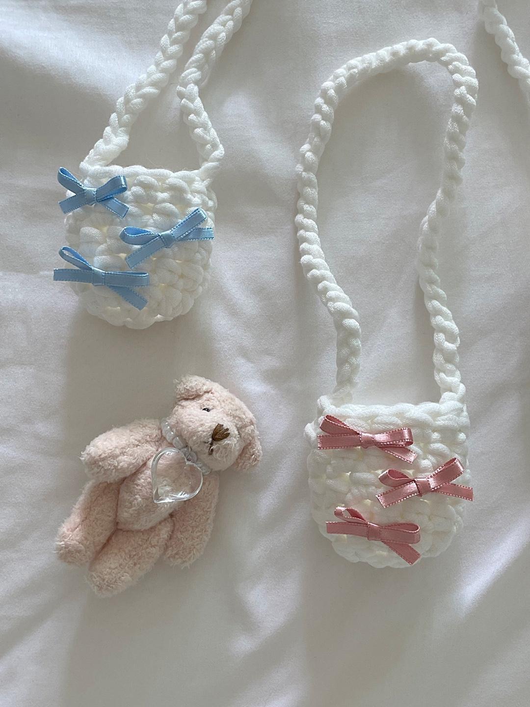 핸드메이드 리본 네트백