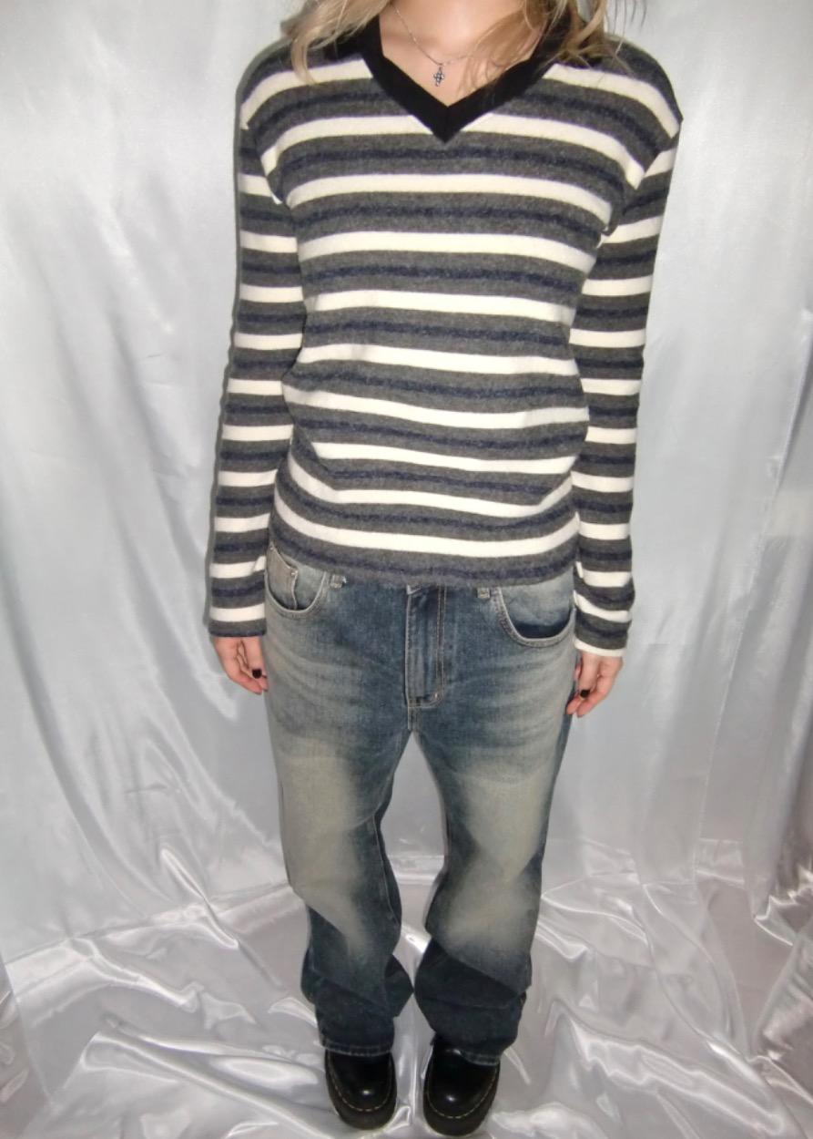 Eva Stripe Collar Top 에바 스트라이프 카라티