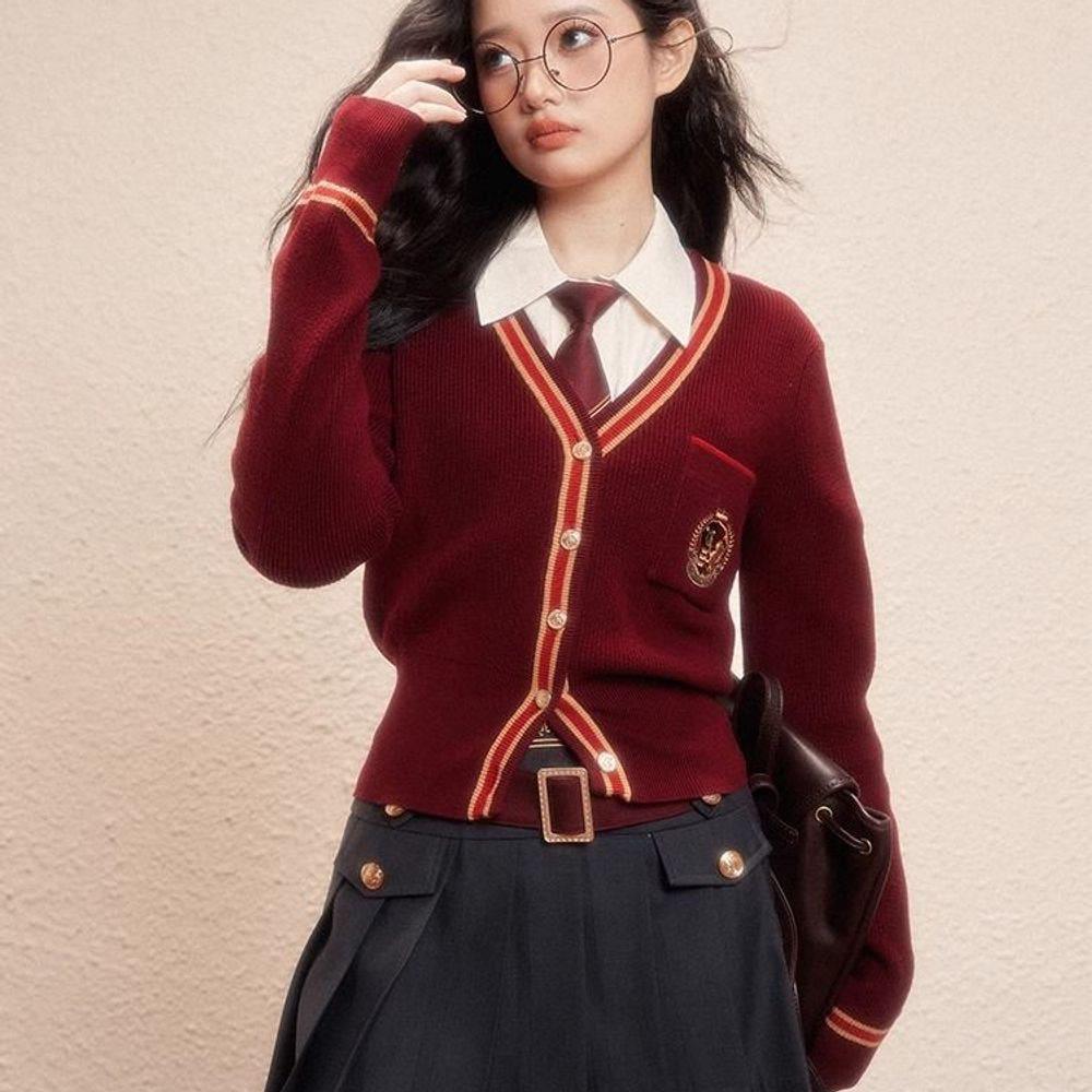 KYOUKO 쿄우코 해리포터 유니크 날씬해보이는 맵시있는 예쁜라인 슬림핏 긴팔 니트 가디건