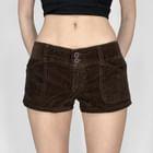 Sosana - Low Rise Plain Corduroy Shorts