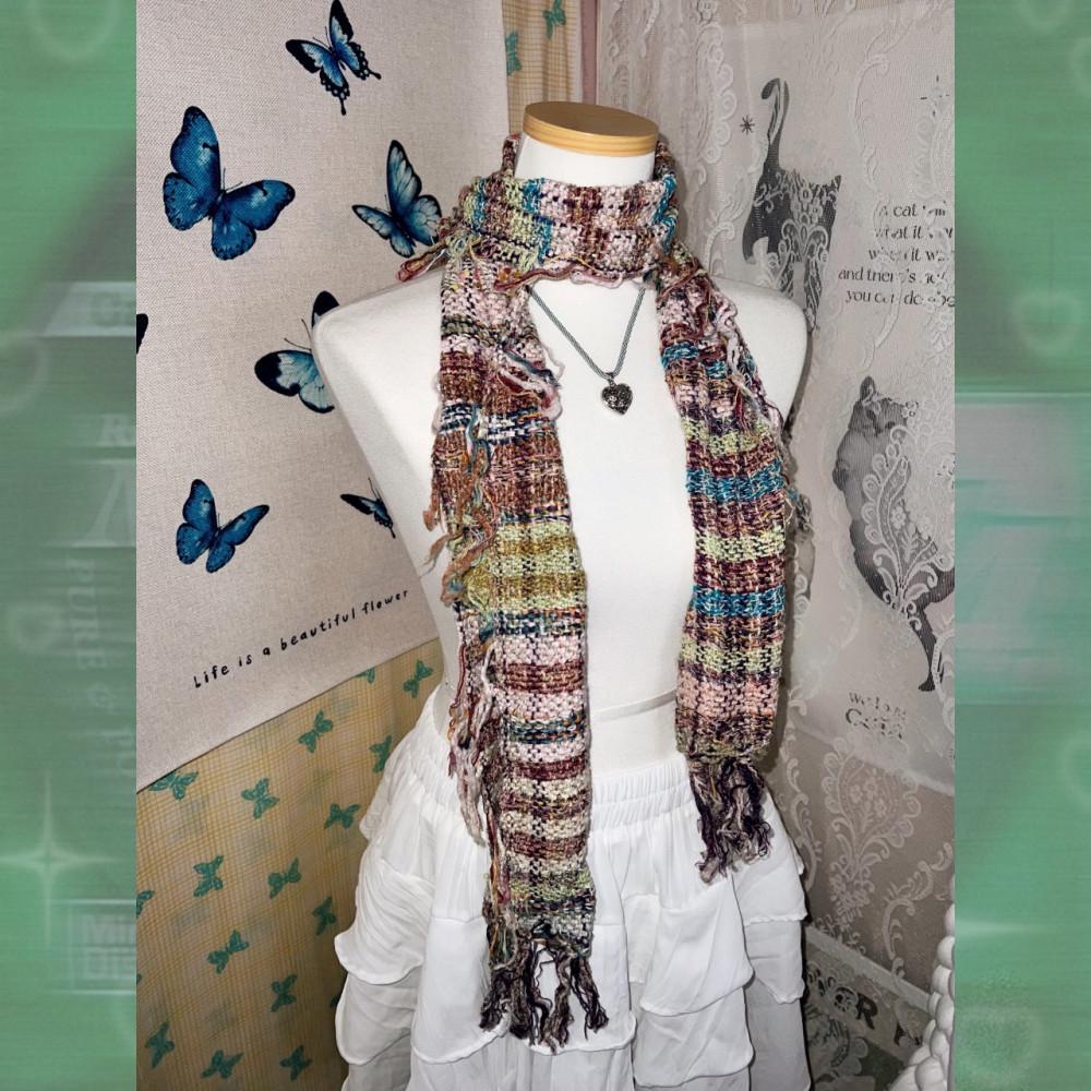 [중고] 핑크 & 그린 히피 스카프