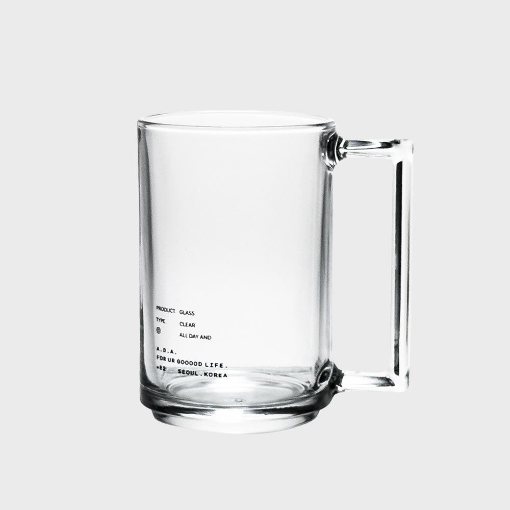 올데이 클리어 글라스 레터링 머그컵 All day clear glass mug