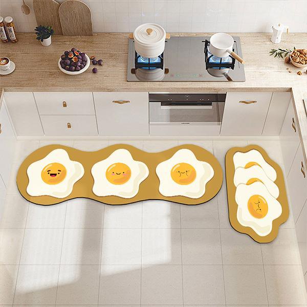 일러스트 주방 빨아쓰는 규조토 발매트 세트