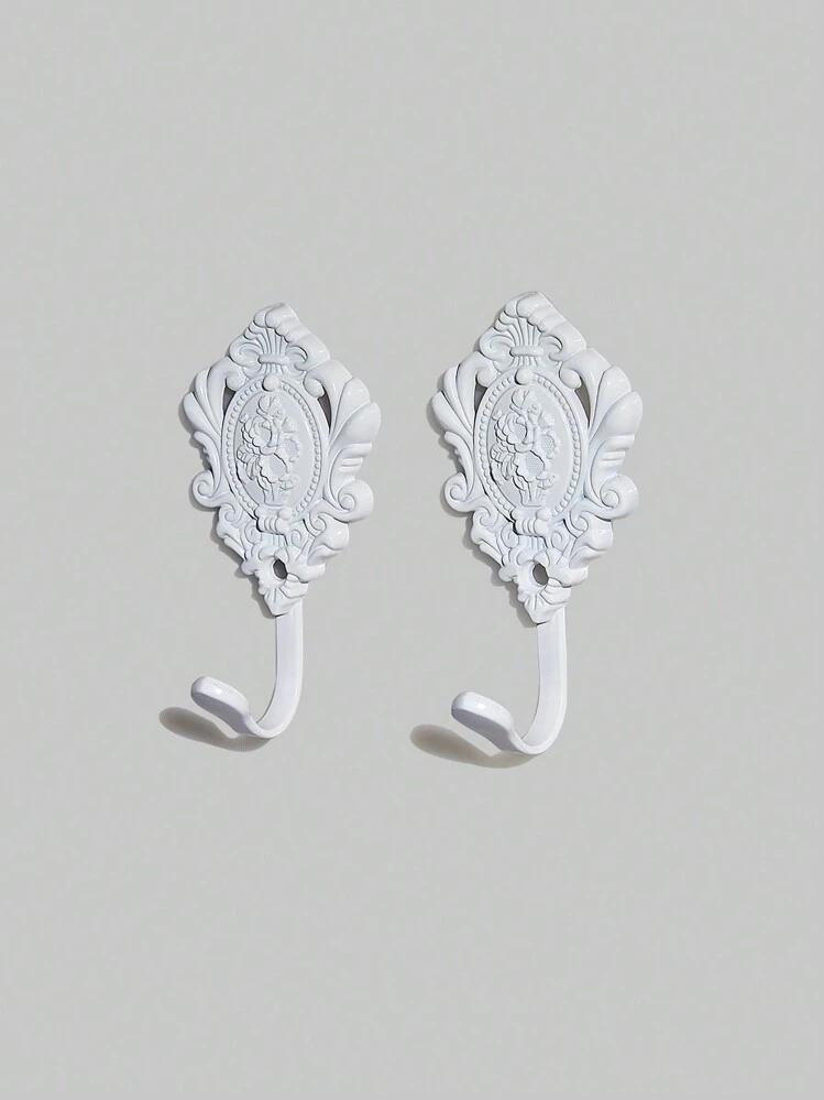 ROMWE Goth 2개 빈티지 솔리드 메탈 후크, 벽장식 및 보관에 이상적