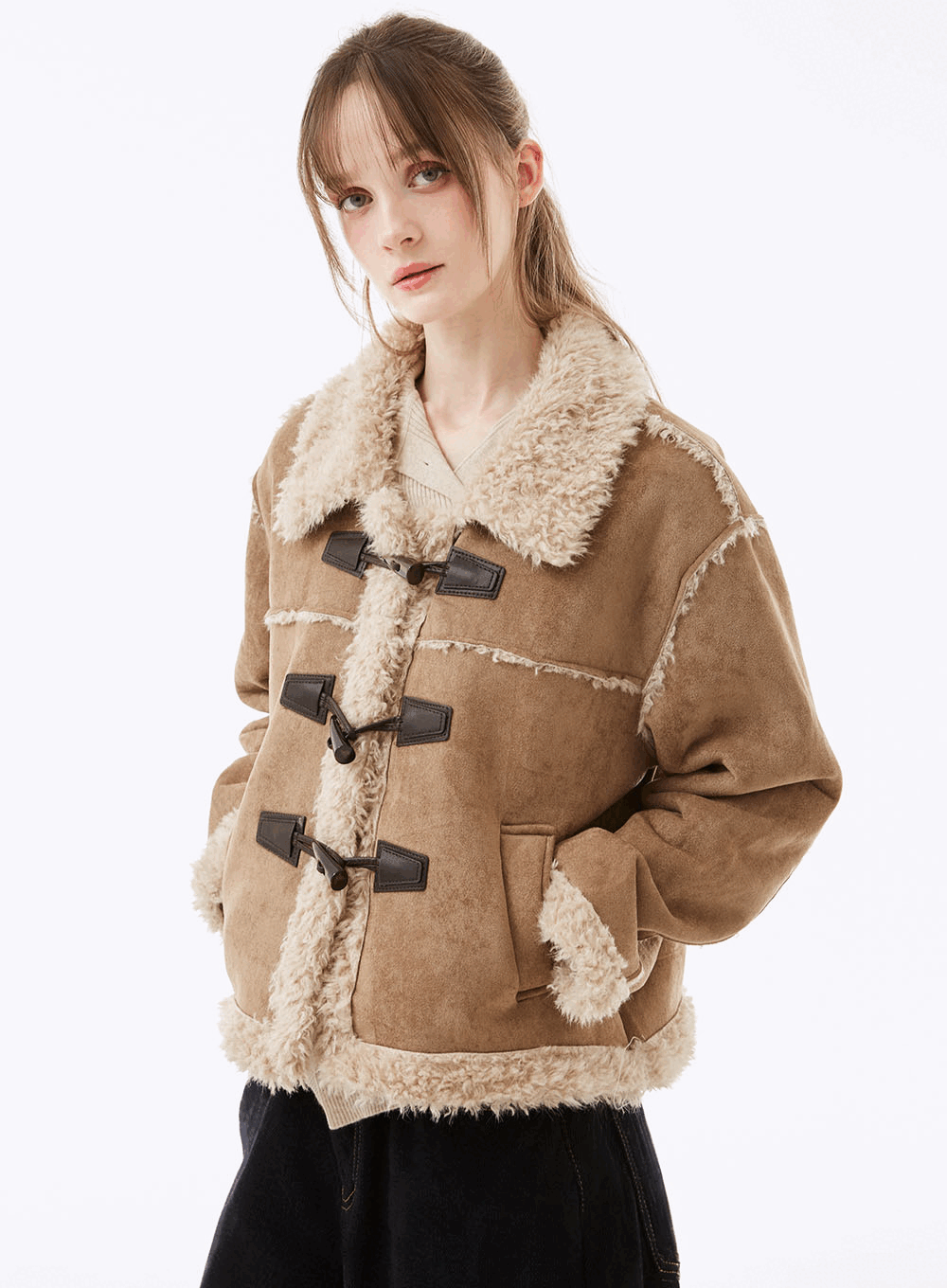 맬브 퍼 카라 더플 무스탕