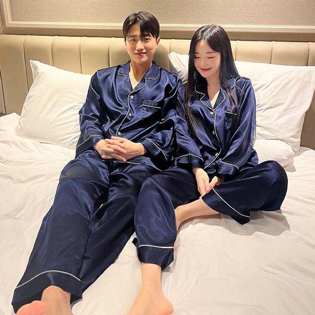 크라시앙 [자체제작]백화점파자마  실크잠옷 커플파자마 신혼잠옷 커플잠옷