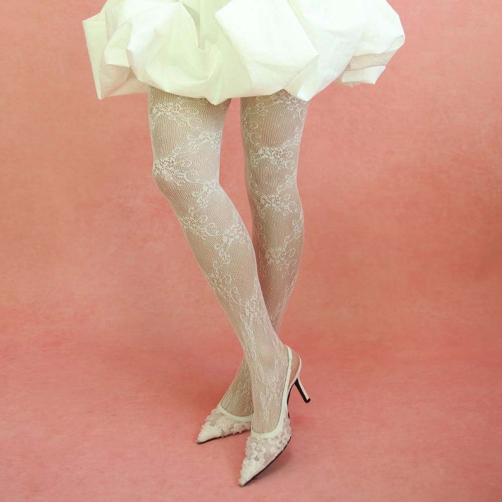 빅토리안 레이스 스타킹 (화이트)