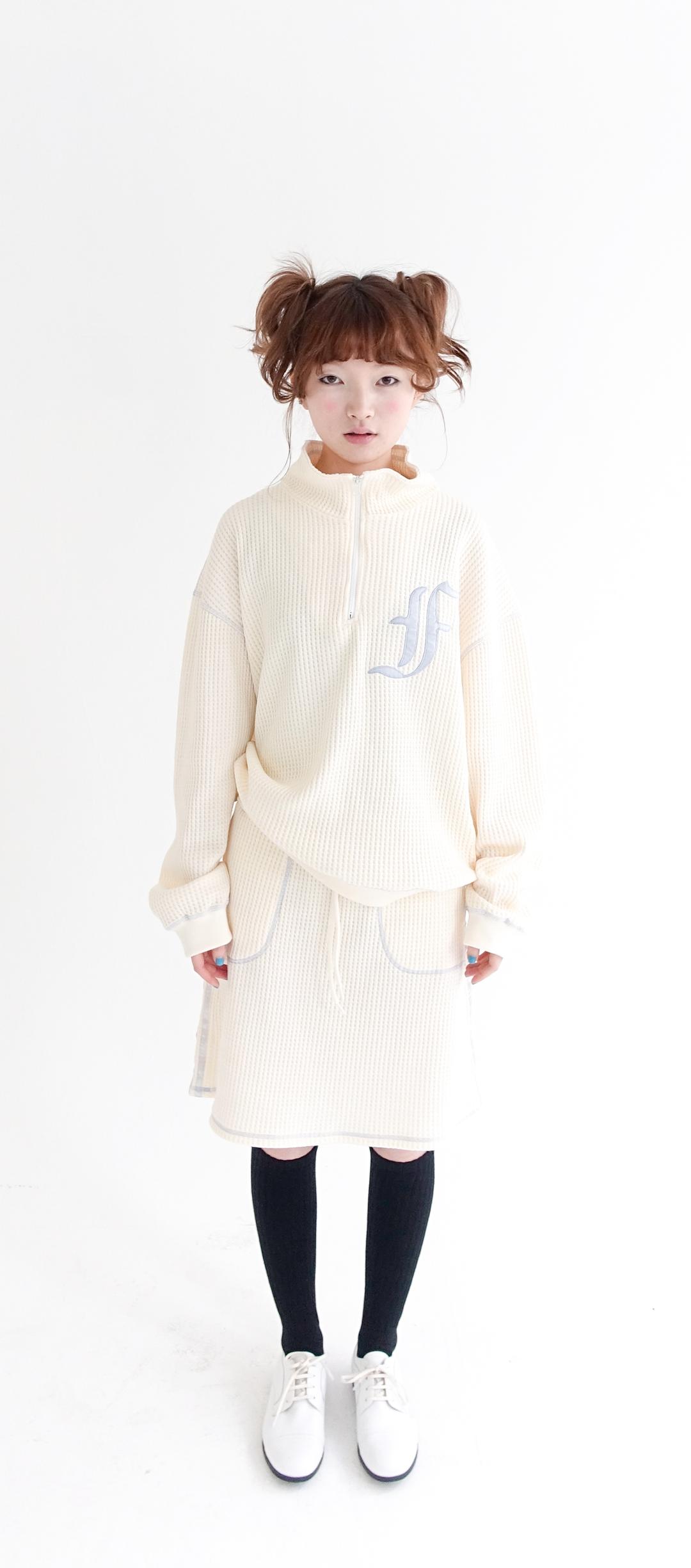 2차★[F.E.E.S] waffle half zip pullover (vanilla cream)