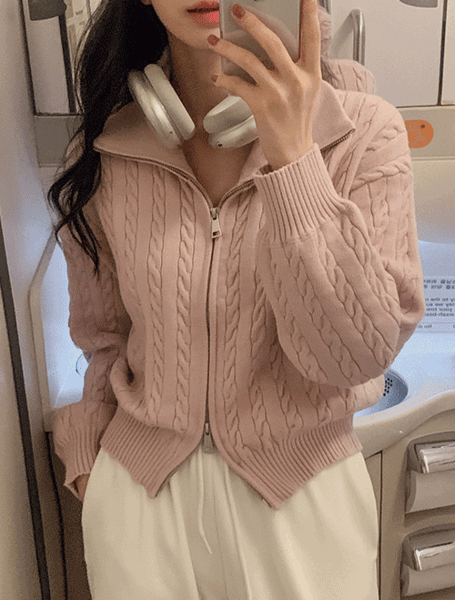 🤎가을신상🤎[7일만특가][MORREST/주문大폭주/1천장돌파/겨울까지 쭉♥][made] 모어 케이블 니트 집업가디건 (가을/간절기/데일리/니트집업/긴팔집업/간절기니트/간절기가디건/니트가디건/데일리룩/데이트룩)