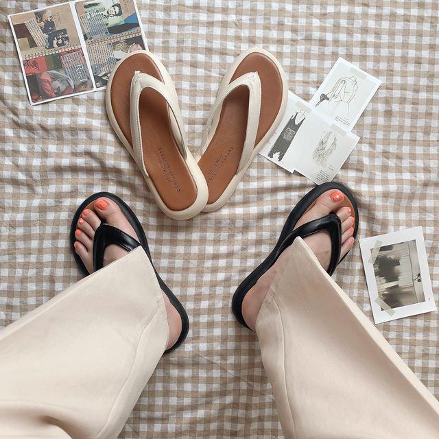 [특가세일][당일발송]라운드 오버솔 쿠션 플리플랍 슬리퍼 쪼리 2.5cm