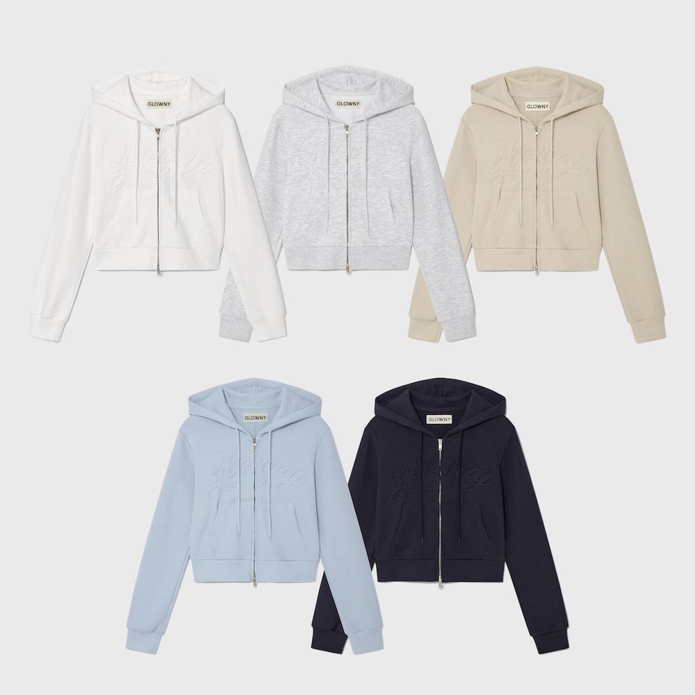 JORDAN CROP ZIP-UP HOODIE (5COLORS)
