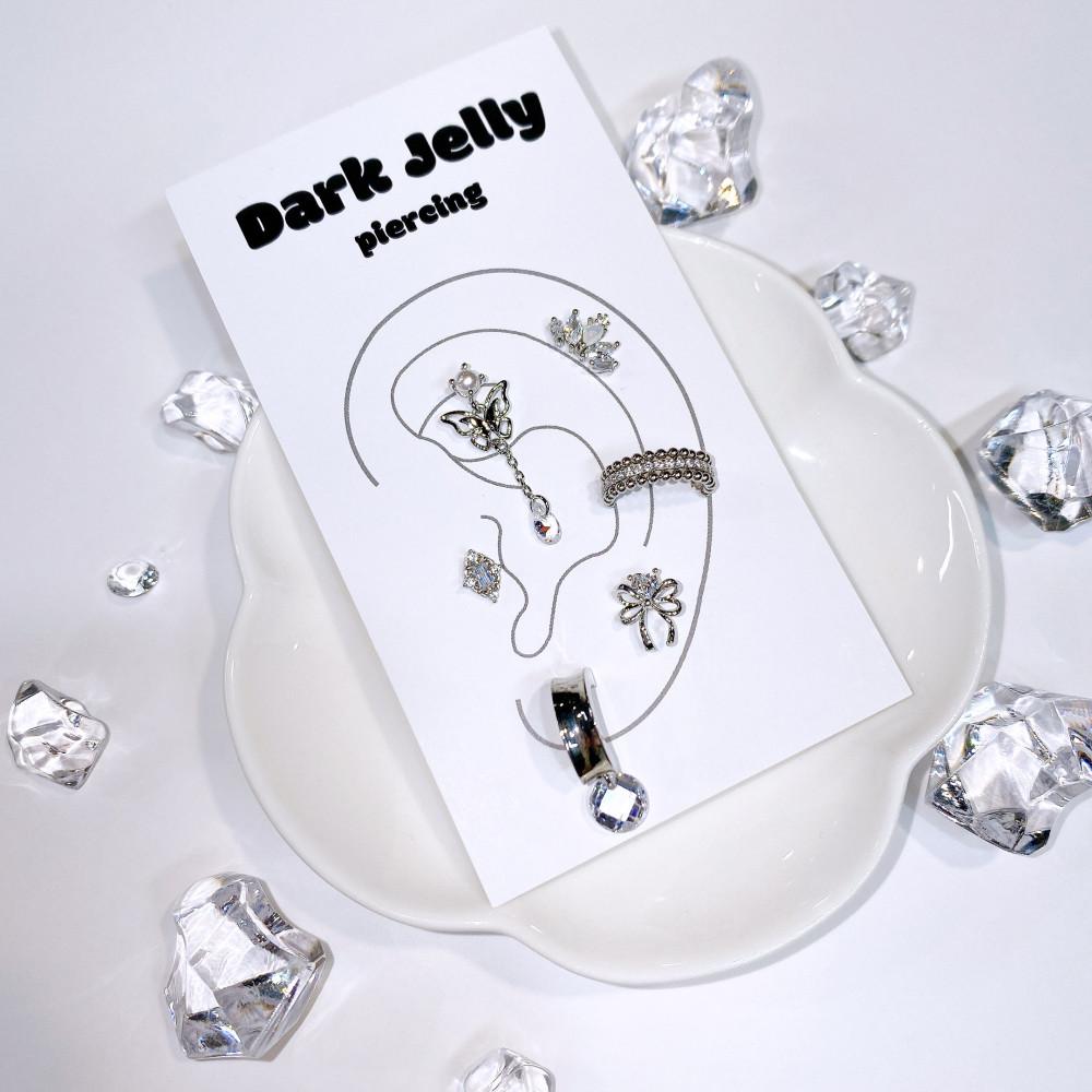 happyprincess 피어싱 조합 큐빅 나비 피어싱 다크젤리 피어싱