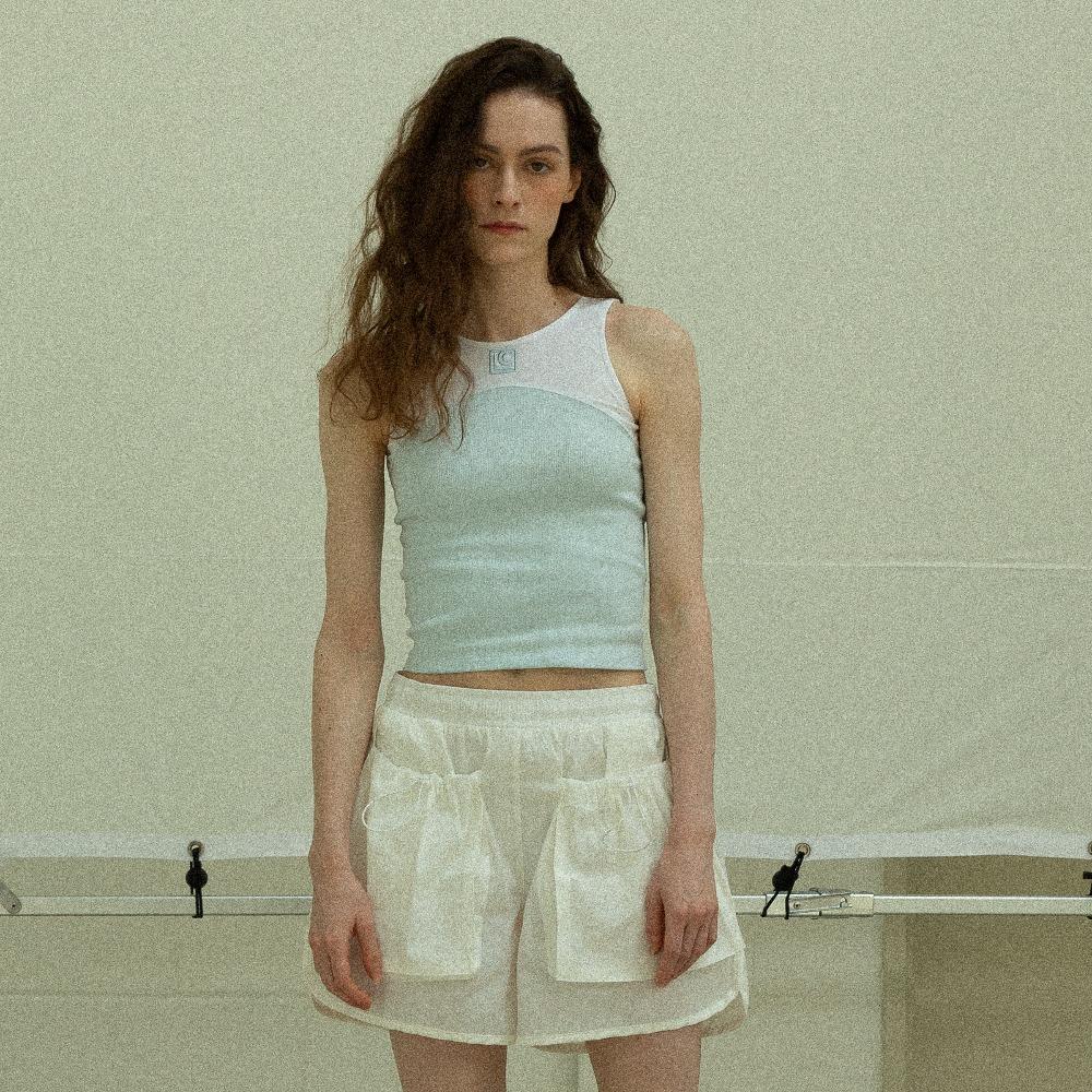 Bow Sleeveless Top Light Blue[W]