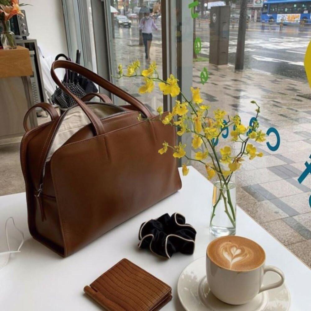 여성 가죽 대학생 호보백 빅숄더백