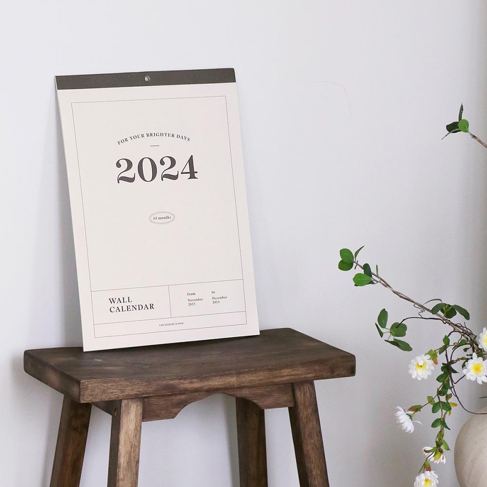 아이코닉 2024 월 캘린더 (달력 카란다 신년 2024년 벽걸이 큰 벽달력 인테리어)